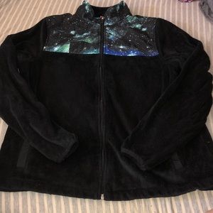 Fila fleece jacket with galaxy print accents
